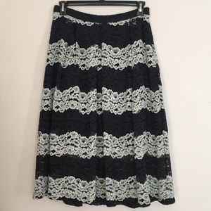 WhoWhatWear pleated Lace skirt